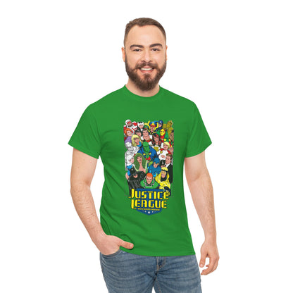 Justice League International T-Shirt - DC Comics - JLI - Kevin Maguire Art - Blue Beetle, Booster Gold, Martian Manhunter, Captain Atom