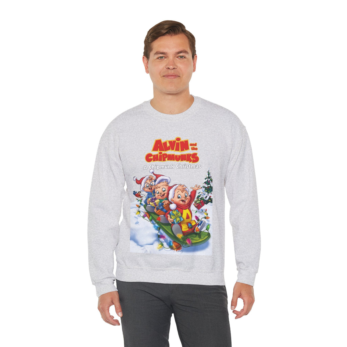 Alvin & the Chipmunks Christmas Special Heavy Blend Crewneck Sweatshirt - Alvin, Simon, Theodore Festive Holiday Cartoon