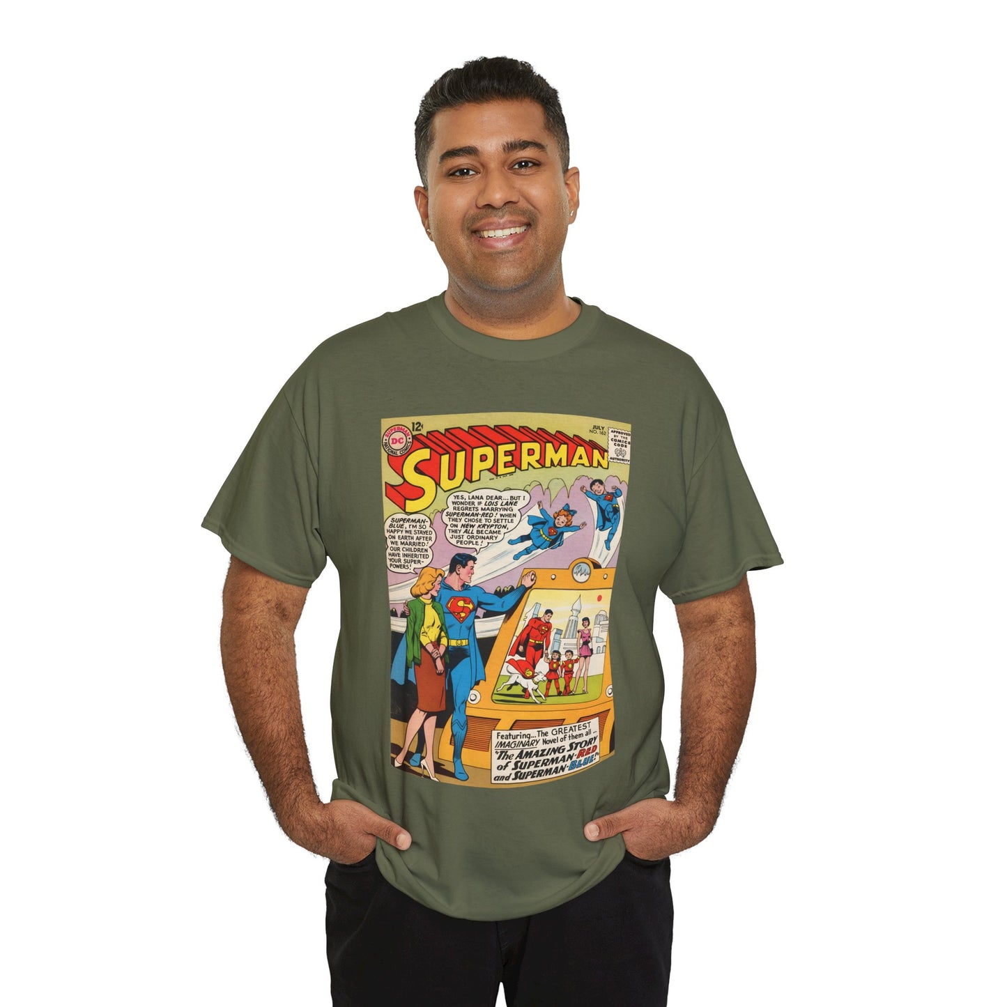 Superman #162 T-Shirt - Superman Blue & Red - Classic Silver Age Imaginary Story - DC Comics