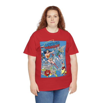 Wonder Woman T-Shirt - Ed Hannigan Art - #300 Cover Art - Hawkman, Green Lantern, Elongated Man, Sandman - DC Comics