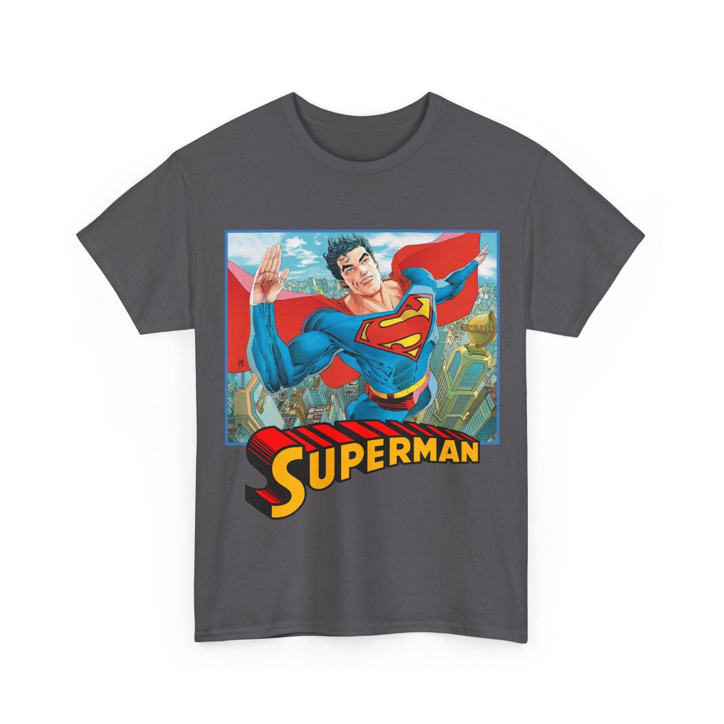 Superman T-Shirt - Guillem March Art - Variant Connecting Cover Art - Flying Over Metropolis - DC Comics All-In