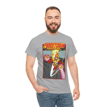 Firestorm the Nuclear Man T-Shirt - George Perez JLA Postcard Art 1980s - DC Comics - Justice League of America Member