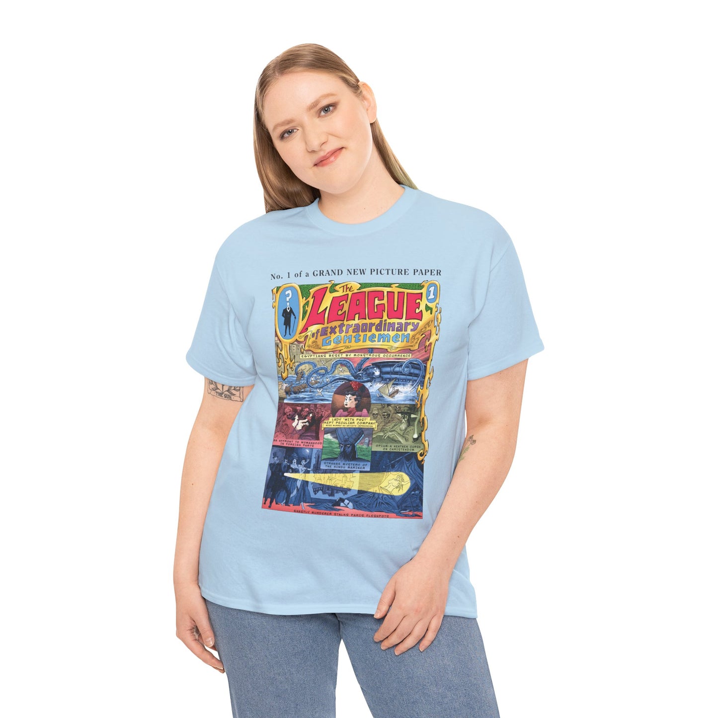 League of Extraordinary Gentlemen T-Shirt - Kevin O'Neill Art - Mina Murray, Captain Nemo, Allan Quatermain, Dr. Jekyll, & The Invisible Man - Alan Moore Story - DC Comics