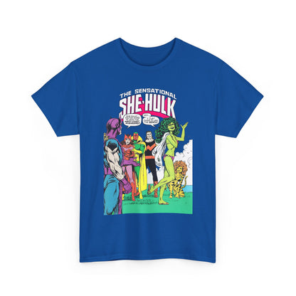 She-Hulk T-Shirt - John Byrne Art - West Coast Avengers Appearance - Hawkeye, Scarlet Witch, Wonder Man, Vision, Tigra - Marvel Comics