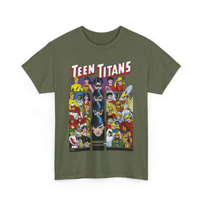 Teen Titans T-Shirt - George Perez Art - Wonder Girl, Bumblebee, Kid Flash, Starfire, Cyborg, Raven, Lilith, Flash, Hawn & Dove, Robin - DC Comics