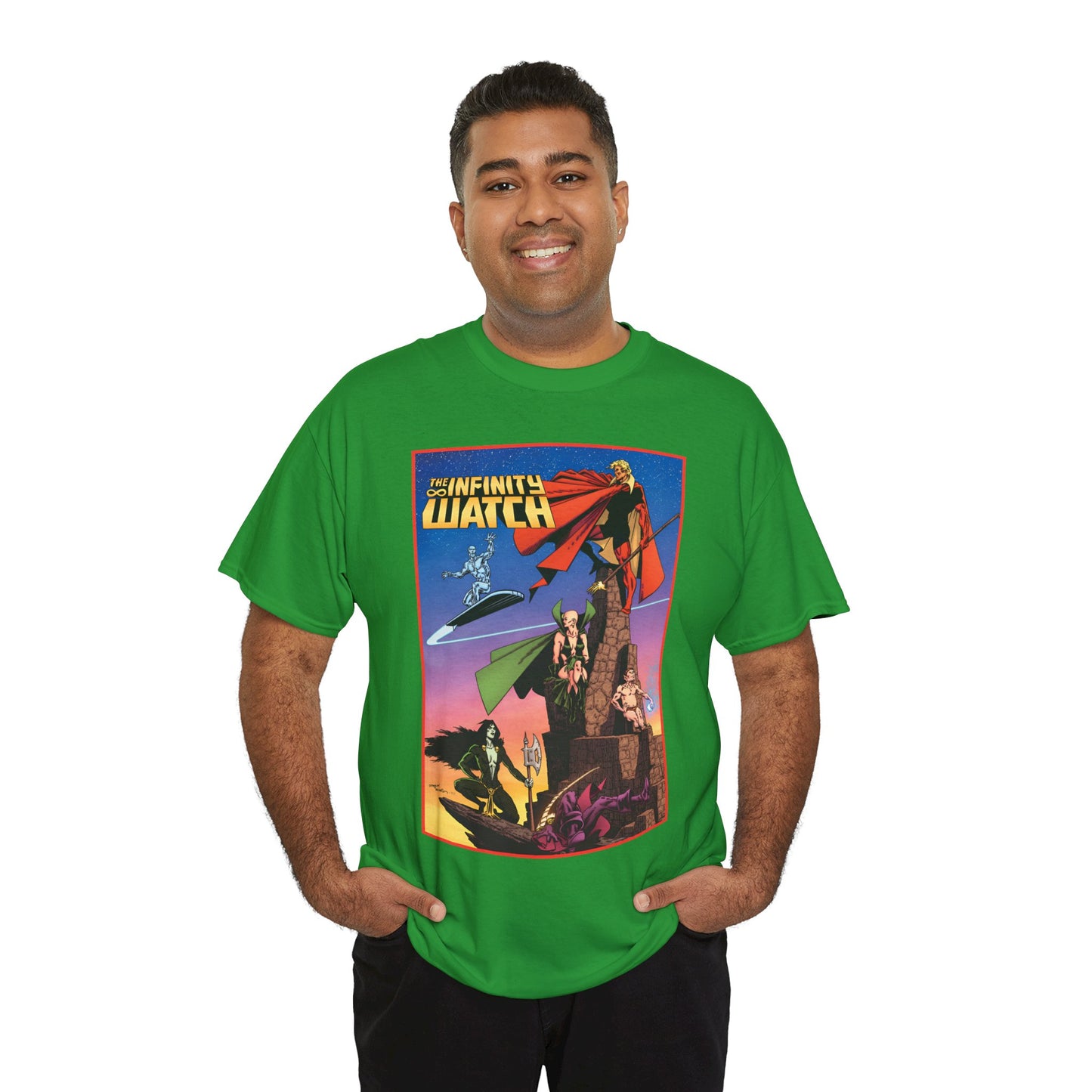Infinity Watch T-Shirt - Jim Starlin Art - Adam Warlock, Silver Surfer, Moondragon, Pip the Troll - Marvel Comics