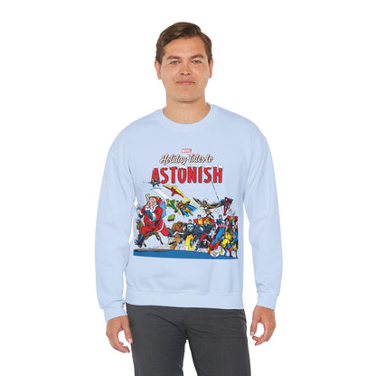 Marvel Comics Christmas Crewneck Sweatshirt - Spider-Man, Punisher, Ghost Rider, X-Men, Fantastic Four