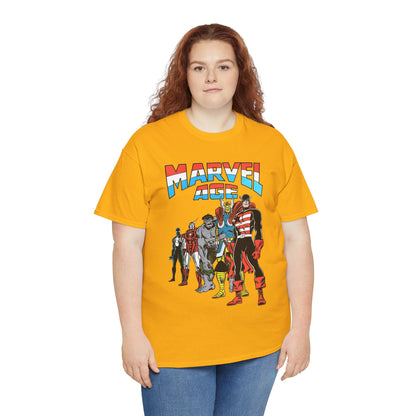 Marvel Age T-Shirt - Captain America, Thor, Incredible Hulk, Iron Man, Spider-Man - New Looks for the 80s