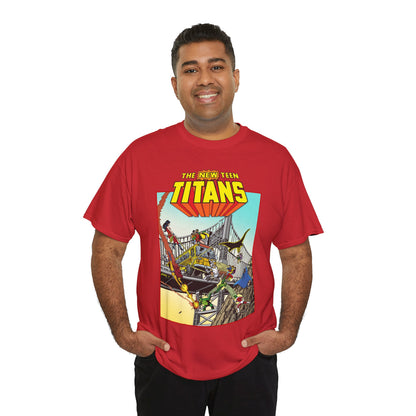 New Teen Titans T-Shirt - George Perez Promo Art - Wonder Girl, Cyborg, Raven, Starfire, Robin, Kid Flash, Changeling - DC Comics