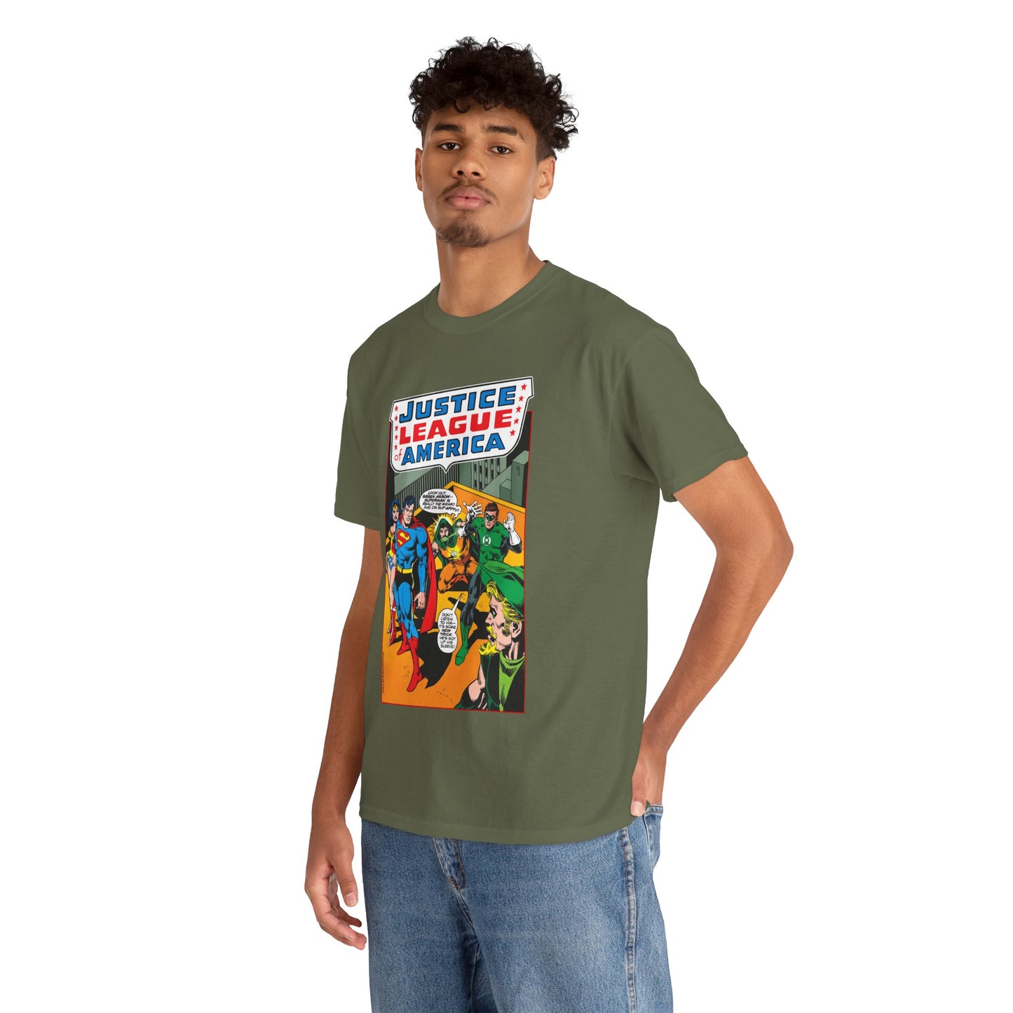 Justice League of America T-Shirt - Dick Dillin Art - Superman, Wonder Woman, Green Arrow, Green Lantern - DC Comics