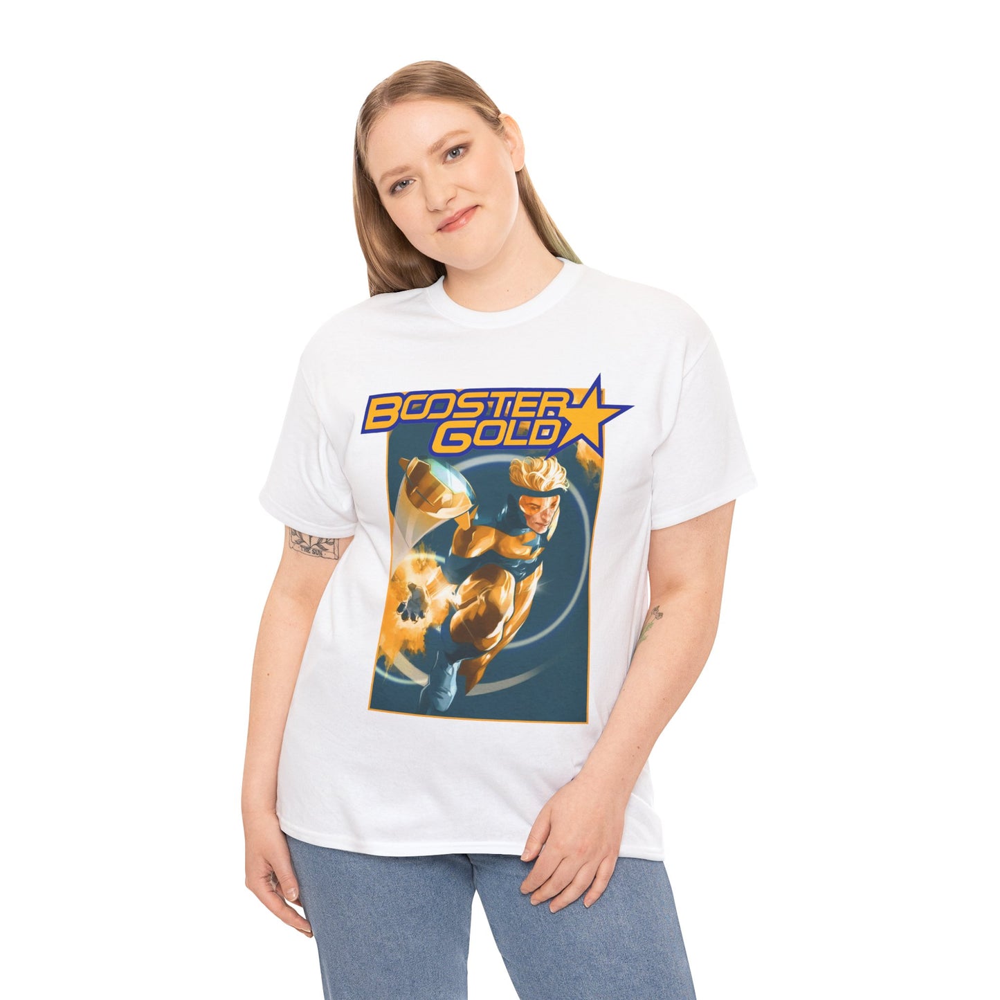 Booster Gold T-Shirt - Don Aguillo Art - Justice League: The Omega Act - DC Comics