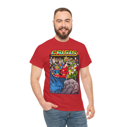 Crisis on Infinite Earths T-Shirt - George Perez Art - Supergirl, Flash, Huntress, Starman, Earth 3 Luthor, Lori Lemaris, Aquagirl, Earth 2 Robin - DC Comics