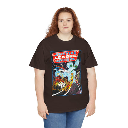 Justice League T-Shirt - George Perez Art - Tornado Tyrant - Superman, Firestorm, Flash, Wonder Woman, Green Lantern - DC Comics