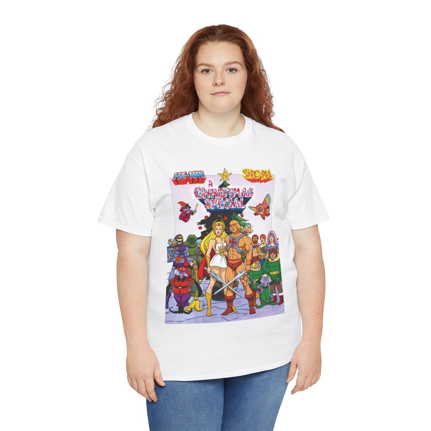 He-Man & She-Ra Christmas Special T-Shirt - MOTU & POP - Upcoming Masters of the Universe 2026 Movie - Filamation Art