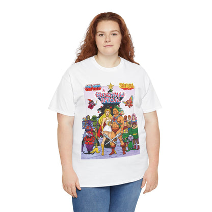 He-Man & She-Ra Christmas Special T-Shirt - MOTU & POP - Upcoming Masters of the Universe 2026 Movie - Filamation Art