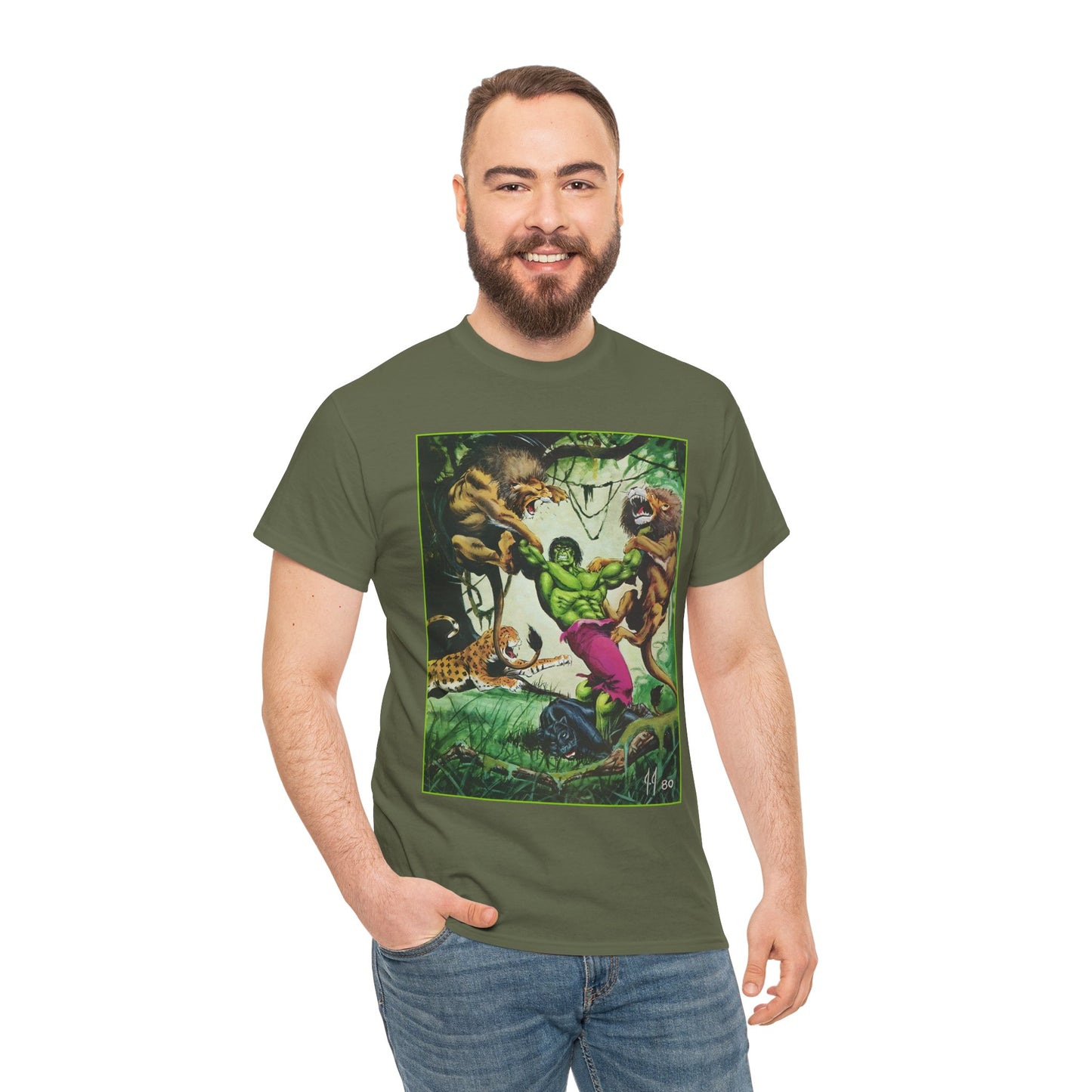 Incredible Hulk T-Shirt - Joe Jusko Art - Hulk Fighting Lions and Tigers (But No Bears, Oh My!) - Marvel Comics