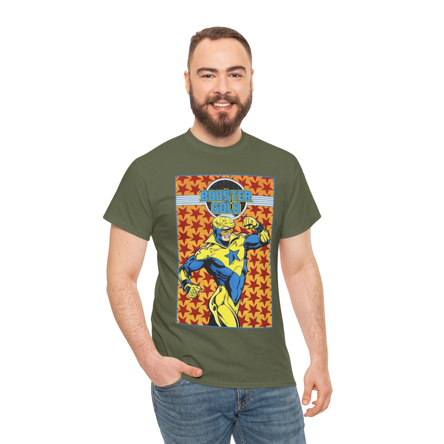 Booster Gold T-Shirt - Dan Jurgens Art - JLI Member - DC Comics