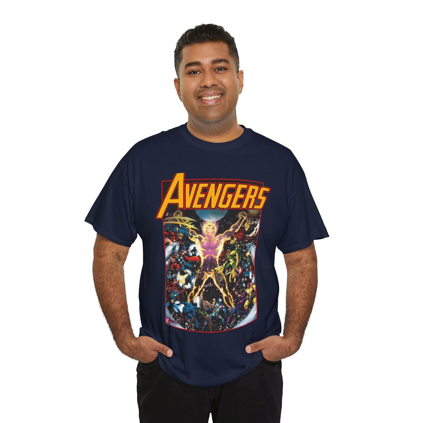 Avengers T-Shirt - George Perez Art - Korvac Saga - Guardians of the Galaxy - Thor, Captain America, Iron Man, Scarlet Witch, Vision, Wonder Man, Hawkeye - Marvel Comics