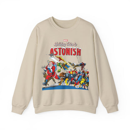 Marvel Comics Christmas Crewneck Sweatshirt - Spider-Man, Punisher, Ghost Rider, X-Men, Fantastic Four