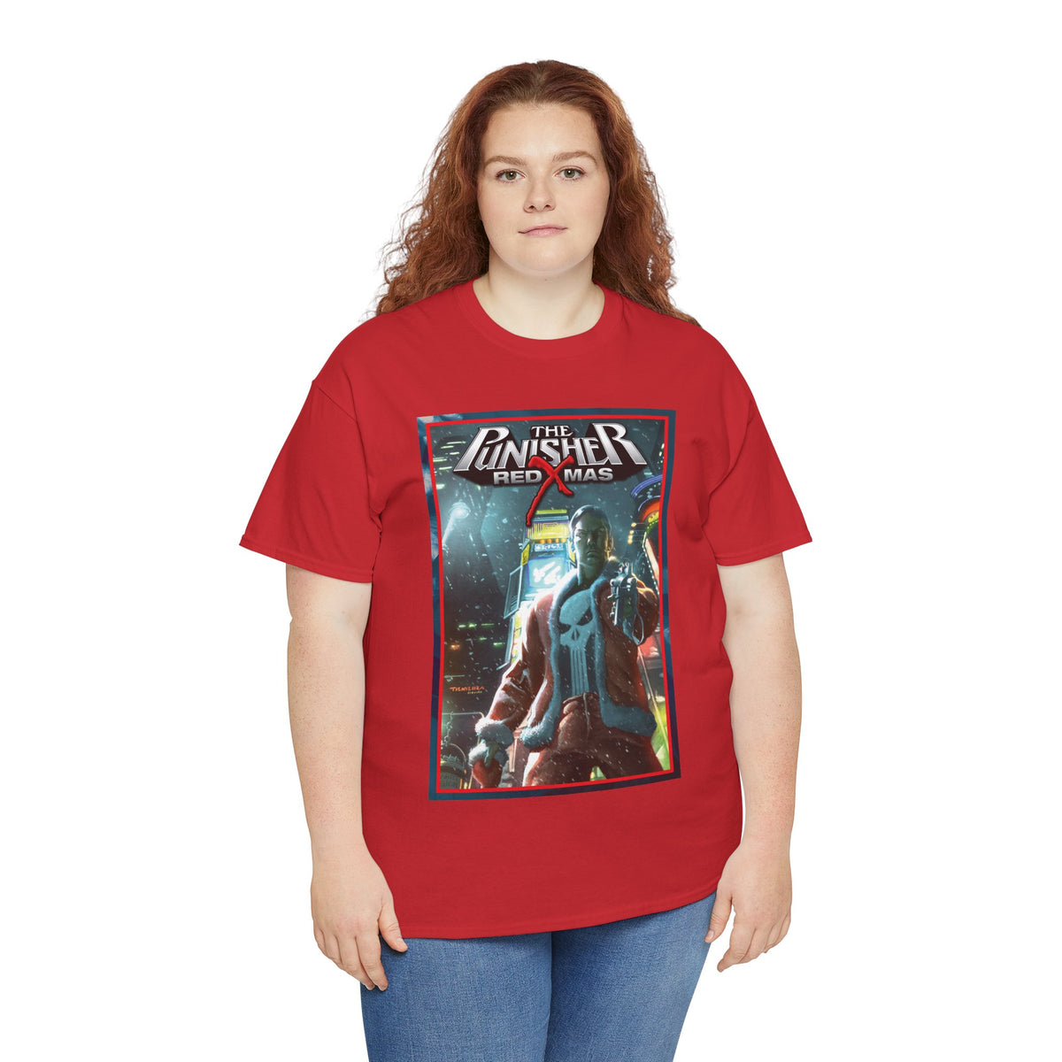 Punisher: Red Xmas T-Shirt - Mark Texeira Art - Marvel Comics