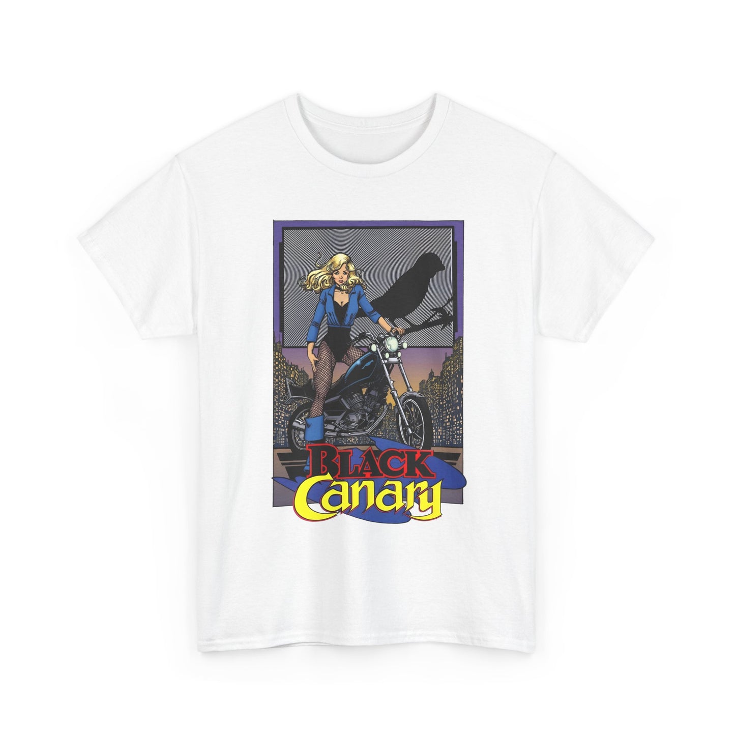 Black Canary T-Shirt - George Perez Art - 1980s Justice League Postcard Art - JLA - DC Comics