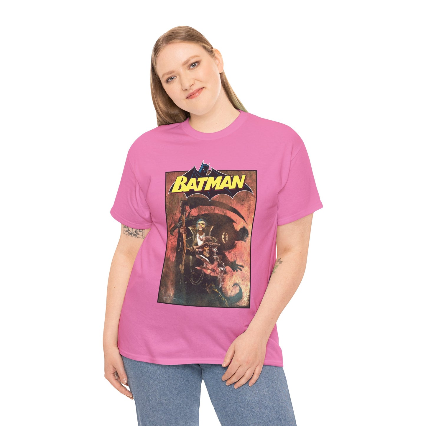Batman T-Shirt - Bill Sienkiewicz Art - With Scarecrow & Ra's Al Ghul - DC Comics