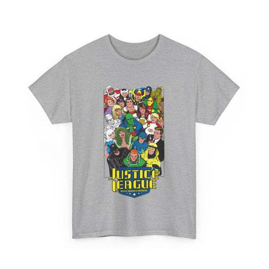 Justice League International T-Shirt - DC Comics - JLI - Kevin Maguire Art - Blue Beetle, Booster Gold, Martian Manhunter, Captain Atom