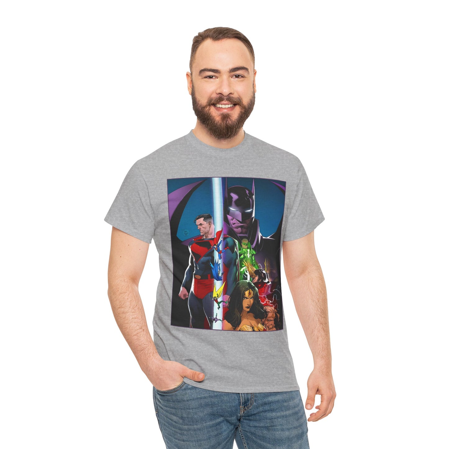 Kingdom Come T-Shirt - Dan Mora Art - Batman/Superman World's Finest Cover - Superman, Batman, Wonder Woman, Green Lantern, Robin, Flash - DC Comics