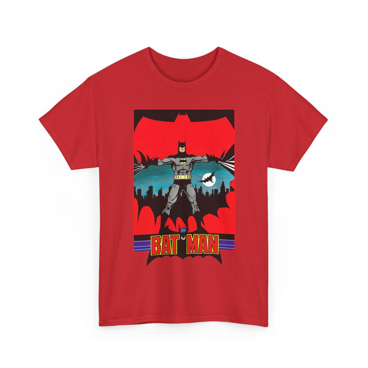 Batman T-Shirt - George Perez Art - 1980s JLA Postcard Art - DC Comics
