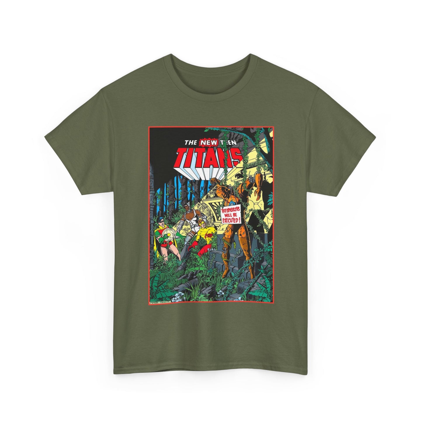 New Teen Titans T-Shirt - George Perez Art - Robin, Cyborg, Kid Flash, Robotman - DC Comics