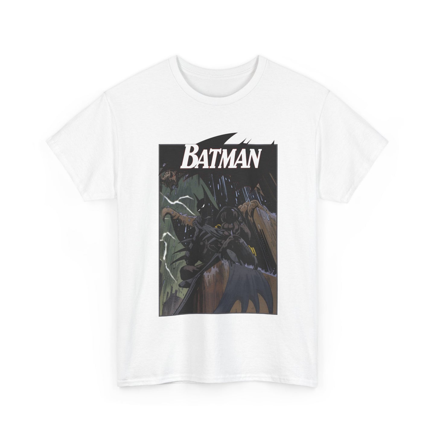Batman T-Shirt - Norm Breyfogle Art - 1990s Dark Knight Detective - Gotham City - Perched on A Gargoyle - DC Comics