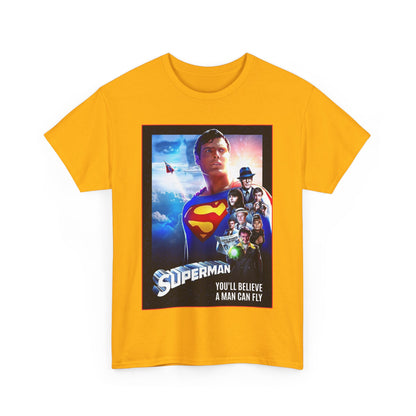 Superman The Movie T-Shirt - Christopher Reeve, Gene Hackman, Margot Kidder - Beloved 1970s Warner Brothers Movie - Krypton, Smallville, Metropolis - DC Comics