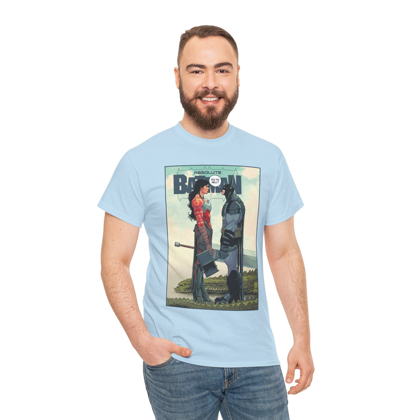 Absolute Batman & Absolute Wonder Woman T-Shirt - Nick Dragotta Art - Go to Hell? - DC Comics