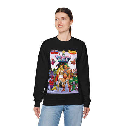 He-Man & She-Ra Christmas Crewneck Sweatshirt - Masters of the Universe, Princess of Power - Filmation Holiday Special