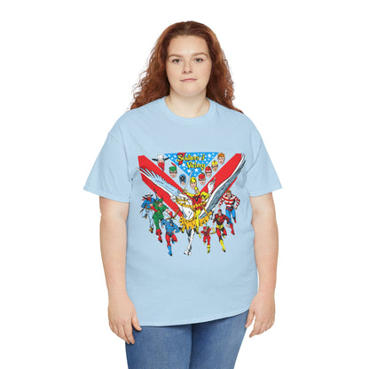 7 Soldiers of Victory T-Shirt - Speedy, Vigilante, Green Arrow, Stripesy, Crimson Avenger, Star-Spangled Kid - Golden Age Heroes of the DC Universe