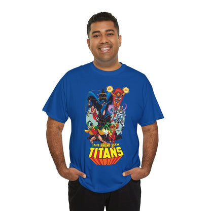 New Teen Titans T-Shirt - George Perez Art - Raven, Cyborg, Robin, Starfire, Wonder Girl, Changeling - DC Comics