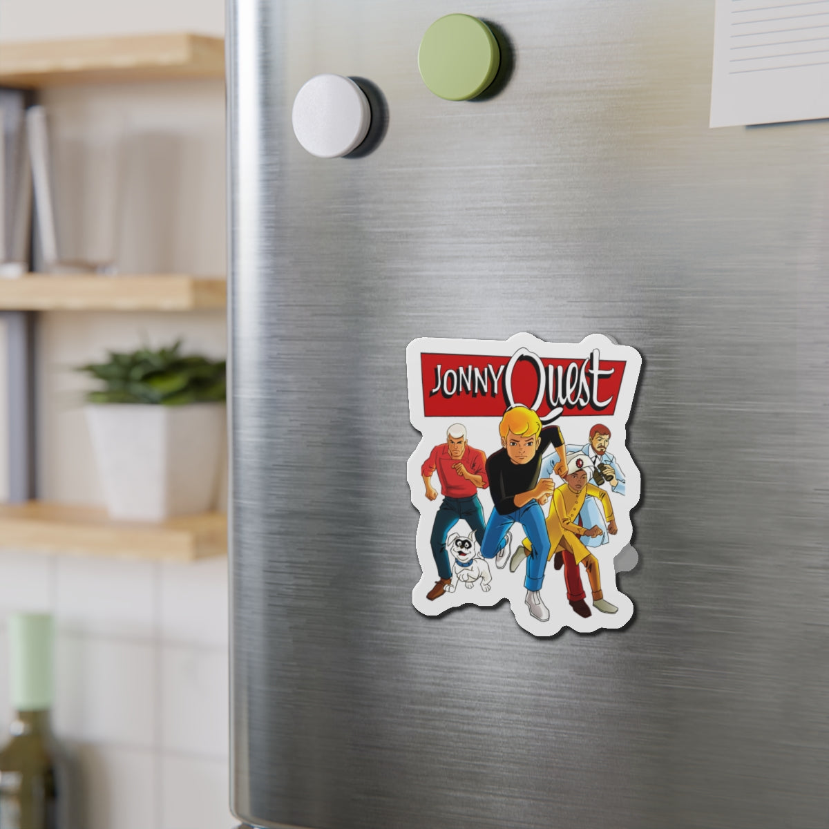 Jonny Quest Die-Cut Magnet - Hanna-Barbera Cartoon - Hadji, Bandit, Benton Quest, Race Bannon - 3", 4", 5", 6"