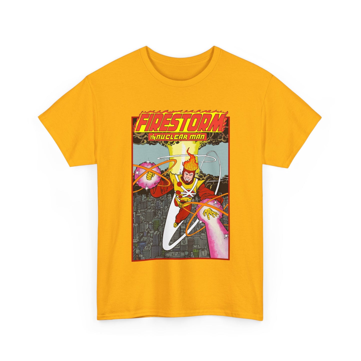Firestorm the Nuclear Man T-Shirt - George Perez JLA Postcard Art 1980s - DC Comics - Justice League of America Member