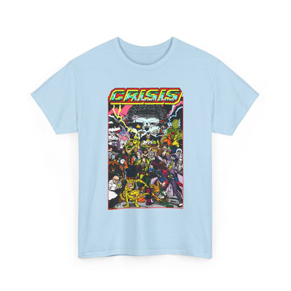 Crisis on Infinite Earths T-Shirt - DC Comics - George Perez Art - Joker, Lex Luthor, Cheetah, Solomon Grundy, Black Adam, Deathstroke, Validus - #9 Cover - DC Comics