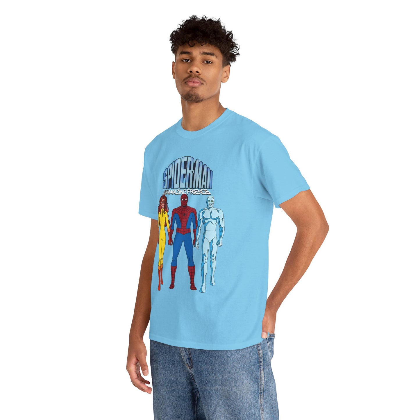Spider-Man & His Amazing Friends T-Shirt - Spidey, Firestar, Iceman - Popular 1980s Marvel TV Cartoon - Marvel Comics