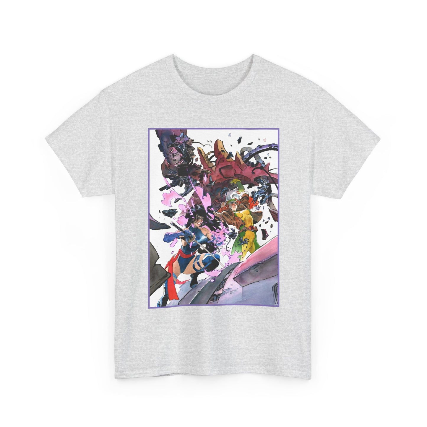 Rogue & Psylocke T-Shirt - Ripping Apart a Sentinel - X-Men Mutants - Marvel Comics