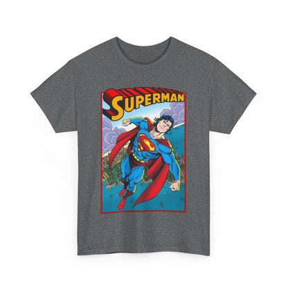 Superman T-Shirt - Tom Grummett Art - DC Comics - Metropolis, Man of Steel Flying Through the Sky - Post-Reign of the Supermen Storyline Artwork