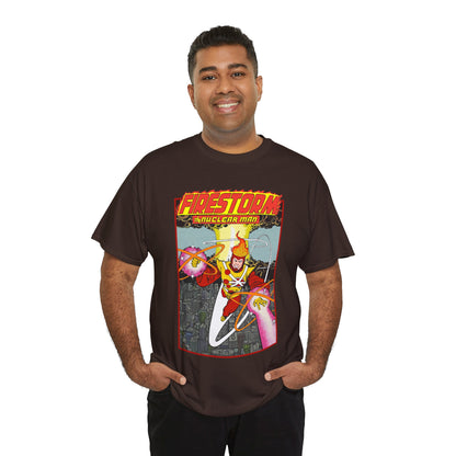 Firestorm the Nuclear Man T-Shirt - George Perez JLA Postcard Art 1980s - DC Comics - Justice League of America Member