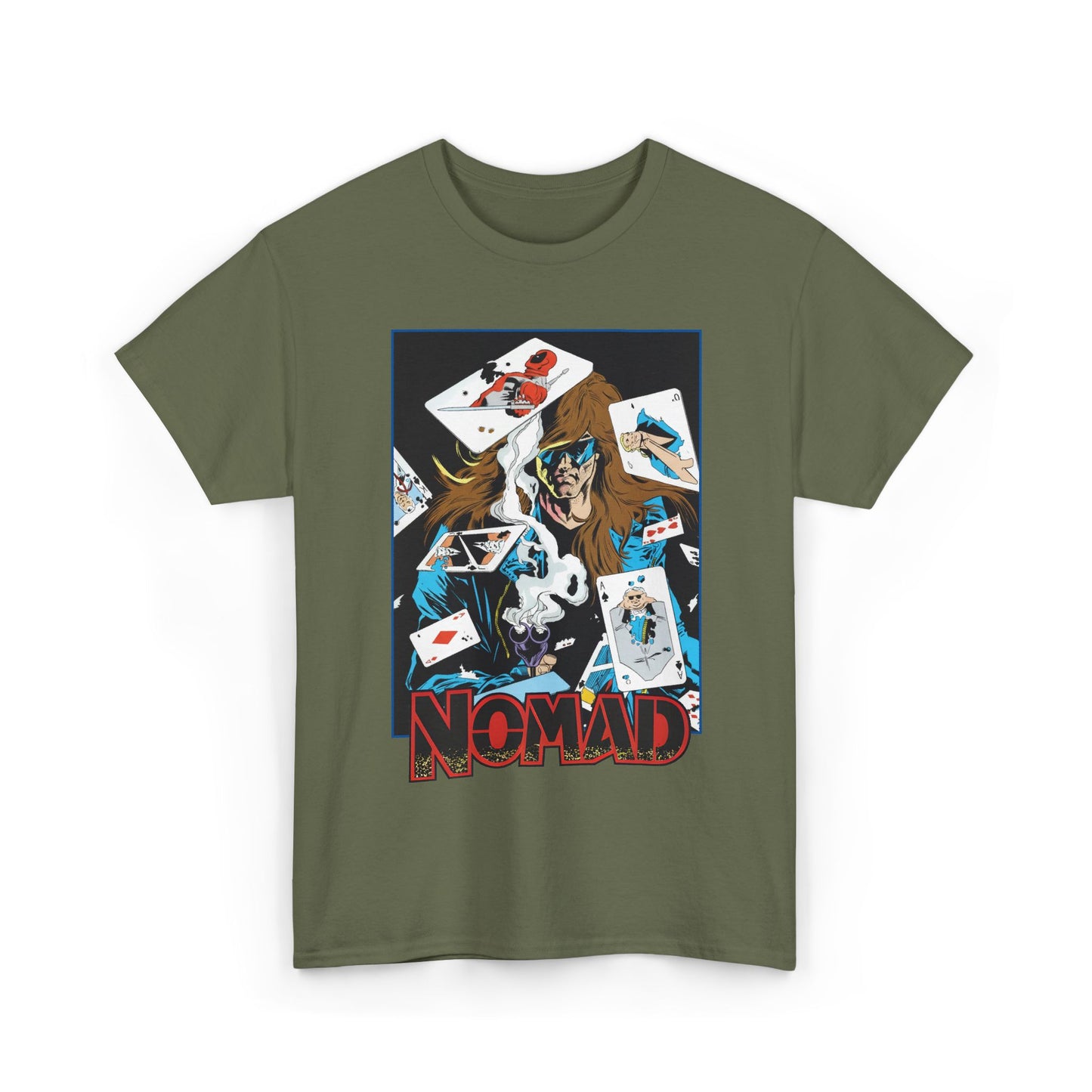 Nomad T-Shirt - S. Clarke Hawbaker, Mark McKenna Art - Jack Monroe - Playing Cards with Deadpool & Bushwacker - Marvel Comics