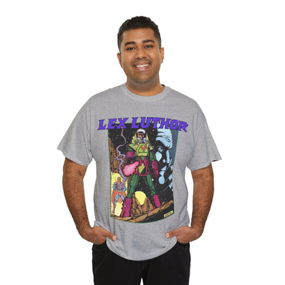 Lex Luthor T-Shirt - George Perez Art - 1980s DC Comics - Action Comics Armor - Inspiration for Super Powers Figure - Superman Enemy