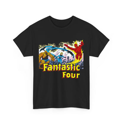 Fantastic Four T-Shirt - John Byrne Art - Reed Richards, Invisible Woman, Human Torch, The Thing - Marvel Comics