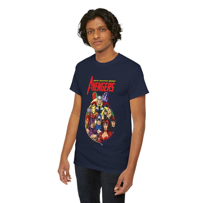 Avengers T-Shirt - George Perez Art - Captain America, Vision, Wonder Man, Iron Man, Thor, Hawkeye, Scarlet Witch - Popular Marvel Comics Characters