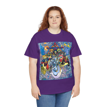 Marvel Cosmic Heroes T-Shirt - Silver Surfer, Captain Marvel, Adam Warlock, Quasar, Nova, Galactus, Jack of Hearts, Moondragon, Thanos