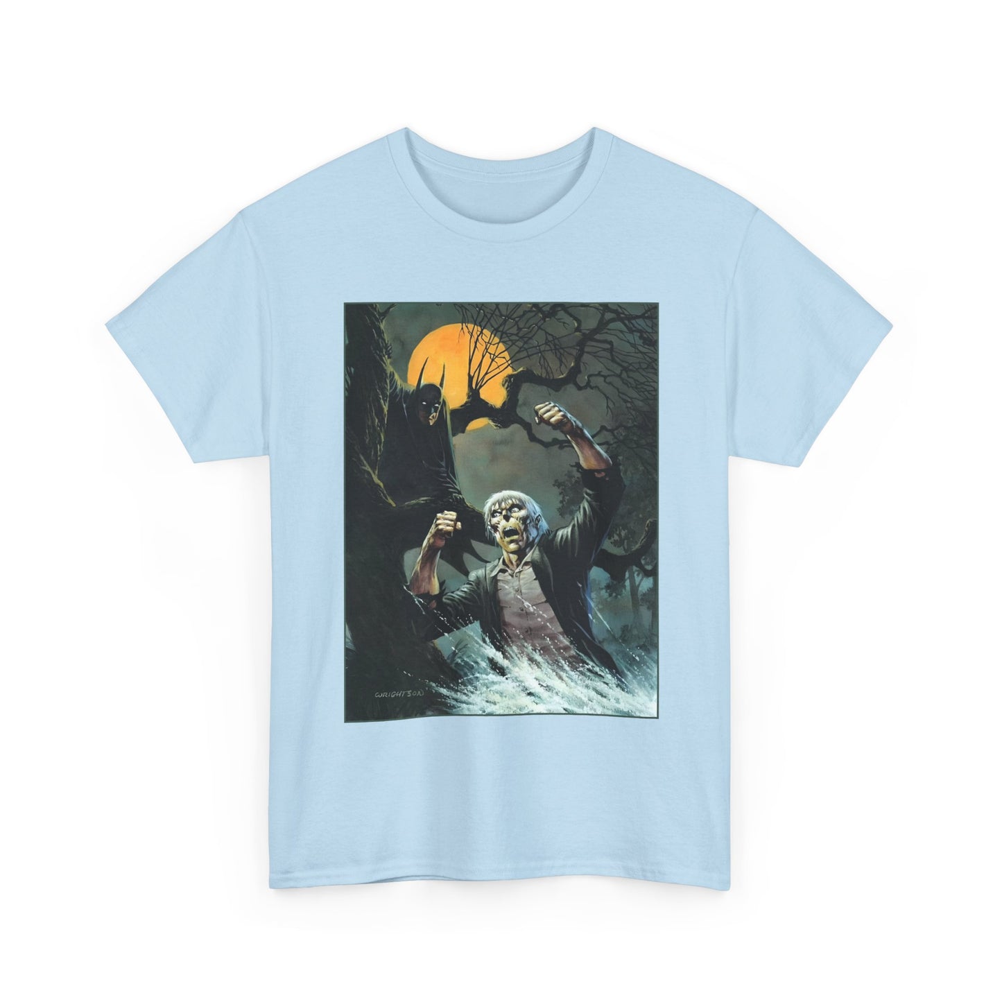 Solomon Grundy T-Shirt - Bernie Wrightson Art - Batman Watching From the Trees - DC Comics
