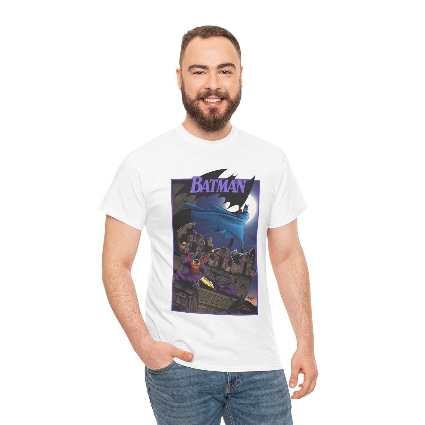 Batman T-Shirt - Norm Breyfogle Art - Etrigan, the Demon - Gotham City and Gargoyles - DC Comics